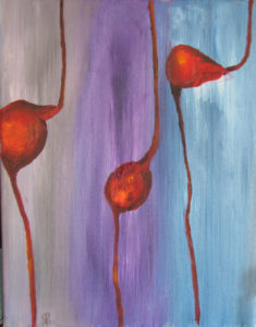 WINTER PODS, 5 P.M., Russell Steven Powell oil on canvas, 14×11