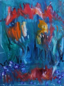 JULY GARDEN, Russell Steven Powell oil on canvas, 48×36
