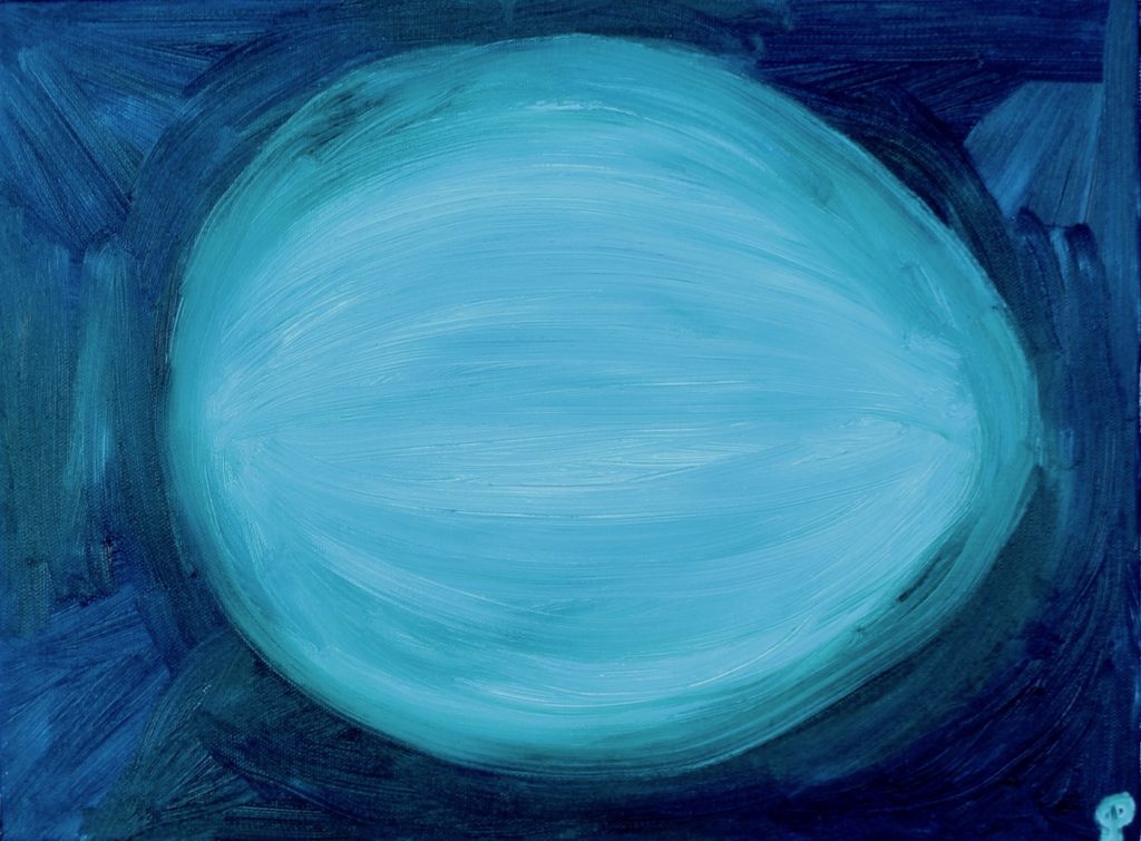 BLUE MELON, Russell Steven Powell oil on canvas, 12x16