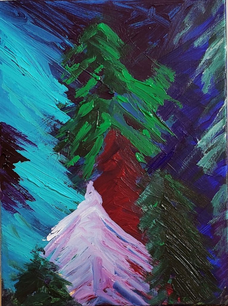 FIRS, Russell Steven Powell acrylic on canvas, 16x12