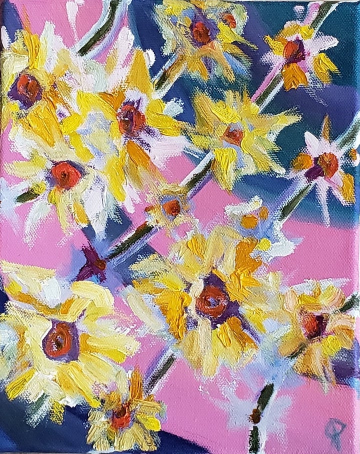 JONQUILS, Russell Steven Powell oil on canvas, 10x8